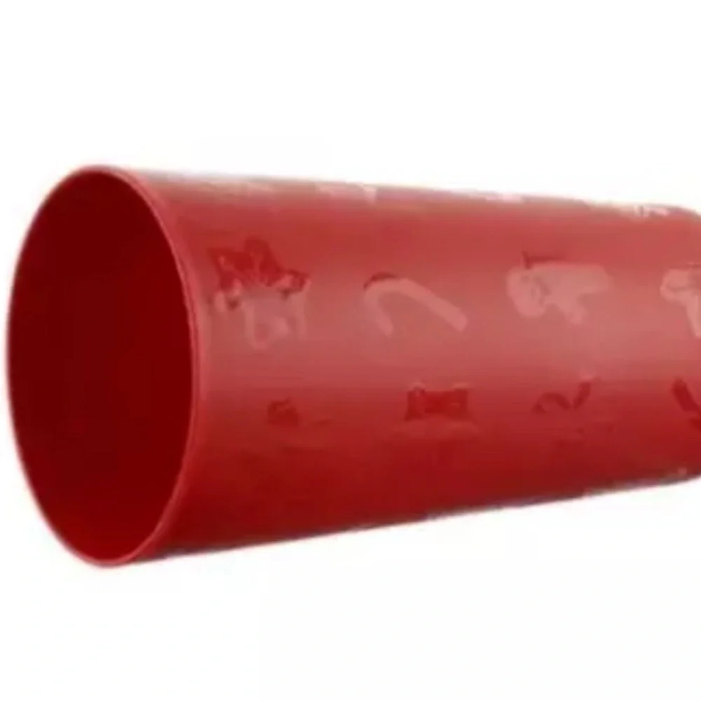 Set of 12 Red Christmas Plastic Tumbler Drinking Cup Festive Holiday Design NEW
